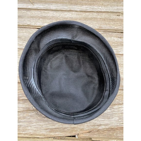 Vintage Womens 1940s Black Bucket Bow Netting Gothic - Picture 4 of 13
